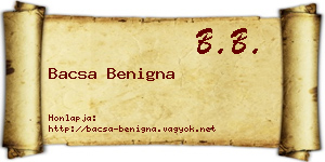 Bacsa Benigna névjegykártya